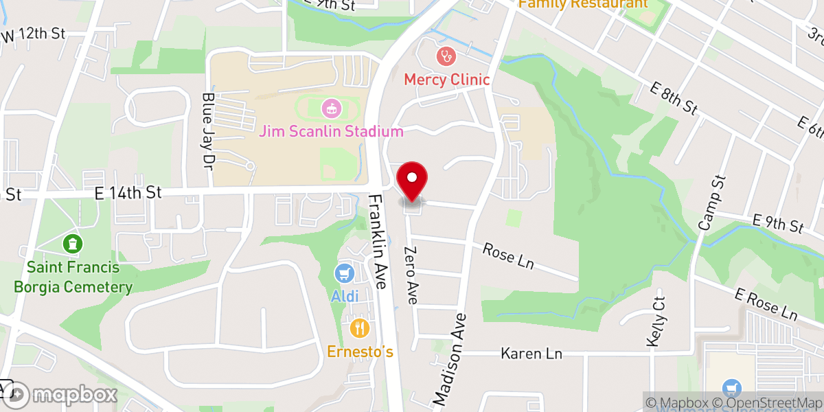 Map showing location of Peace Lutheran Church