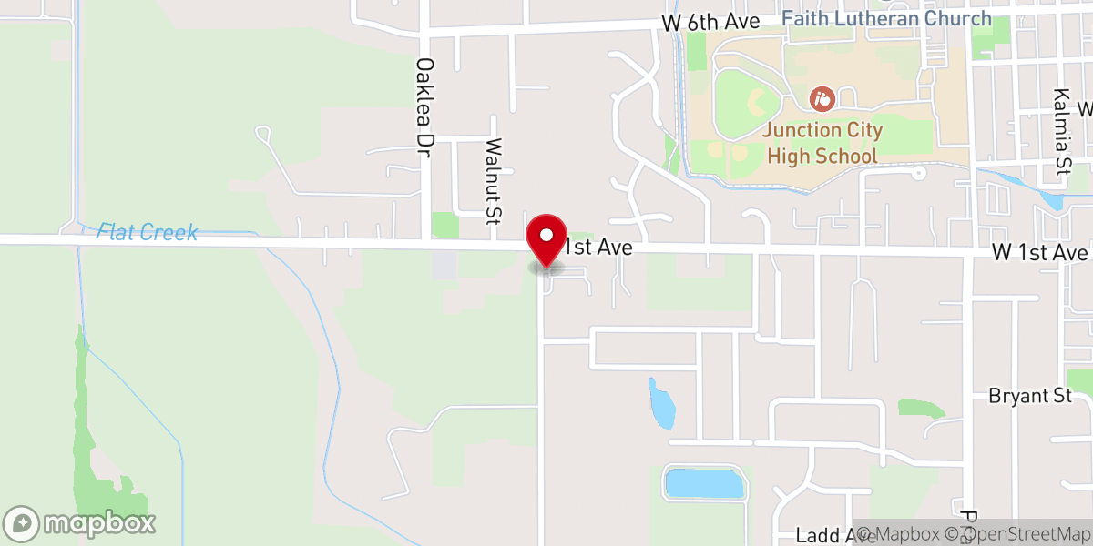 Map showing location of Junction City Nazarene Church