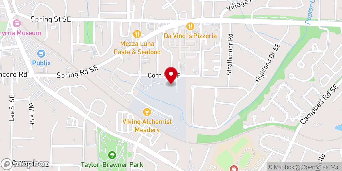 Map showing location of Vinings Church