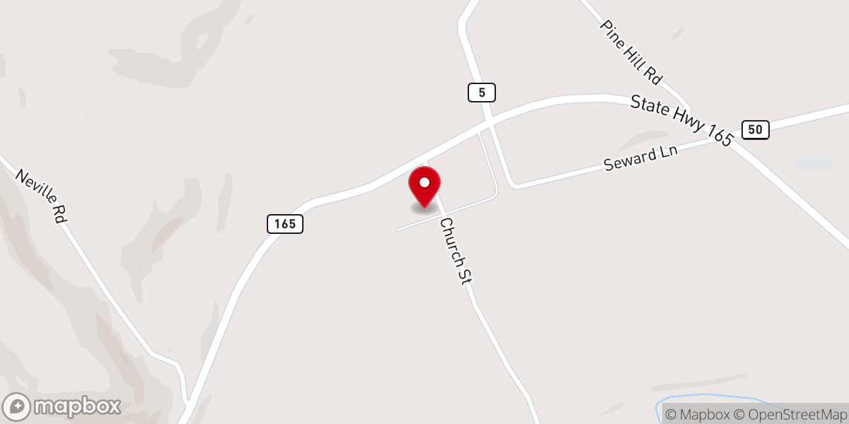 Map showing location of Zion Lutheran Church Seward