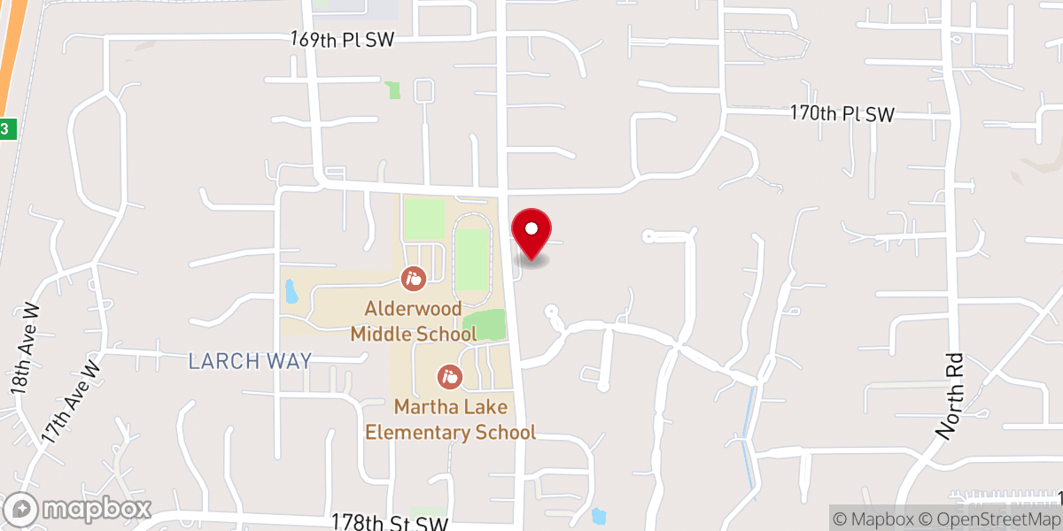 Map showing location of Sound City Bible Church