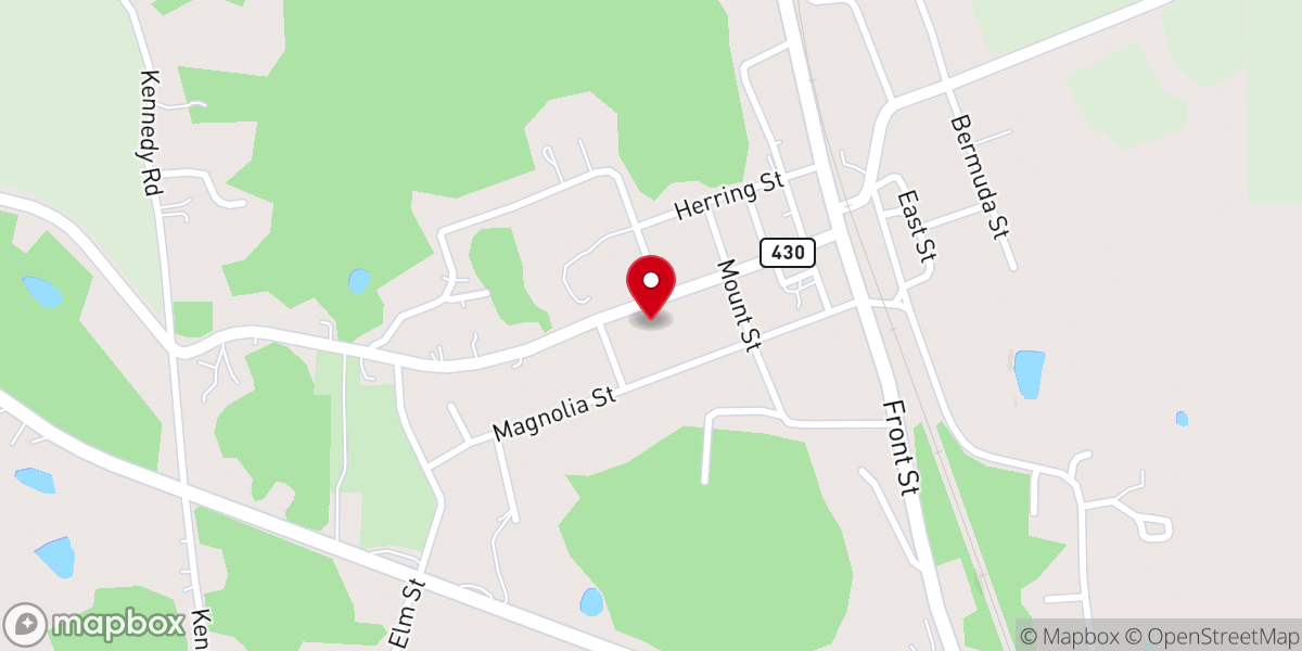 Map showing location of Vaiden Baptist Church