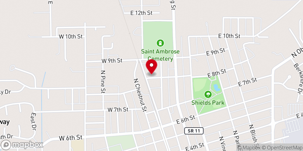 Map showing location of Seymour First Wesleyan Church