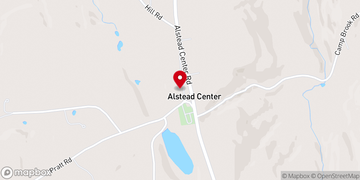 Map showing location of Alstead Center Congregational Church