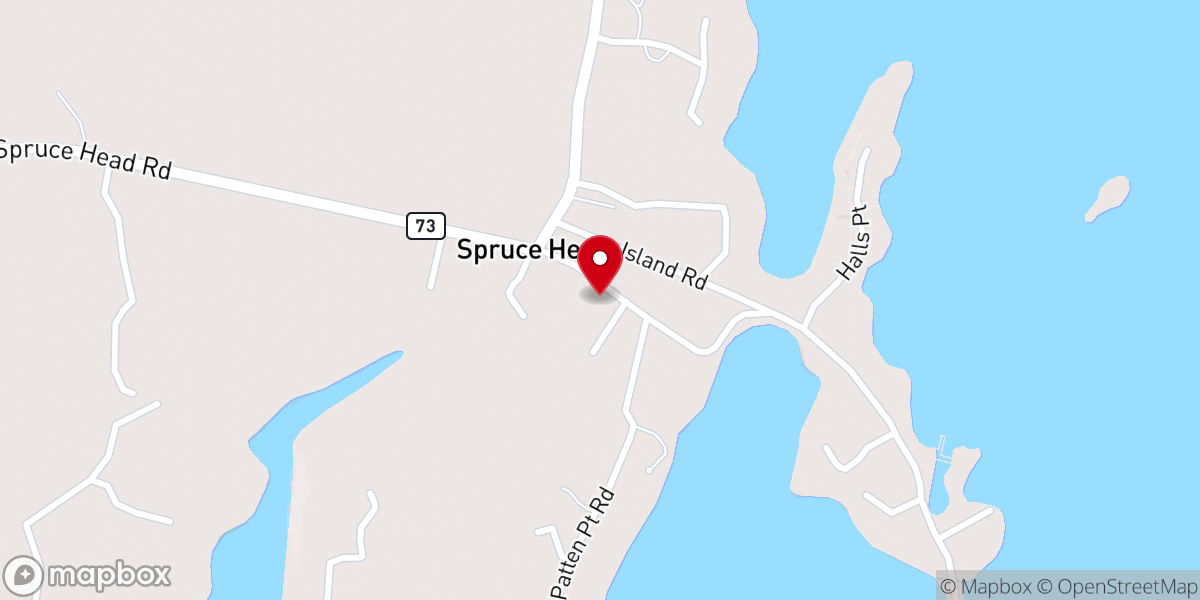 Map showing location of Spruce Head Community Church