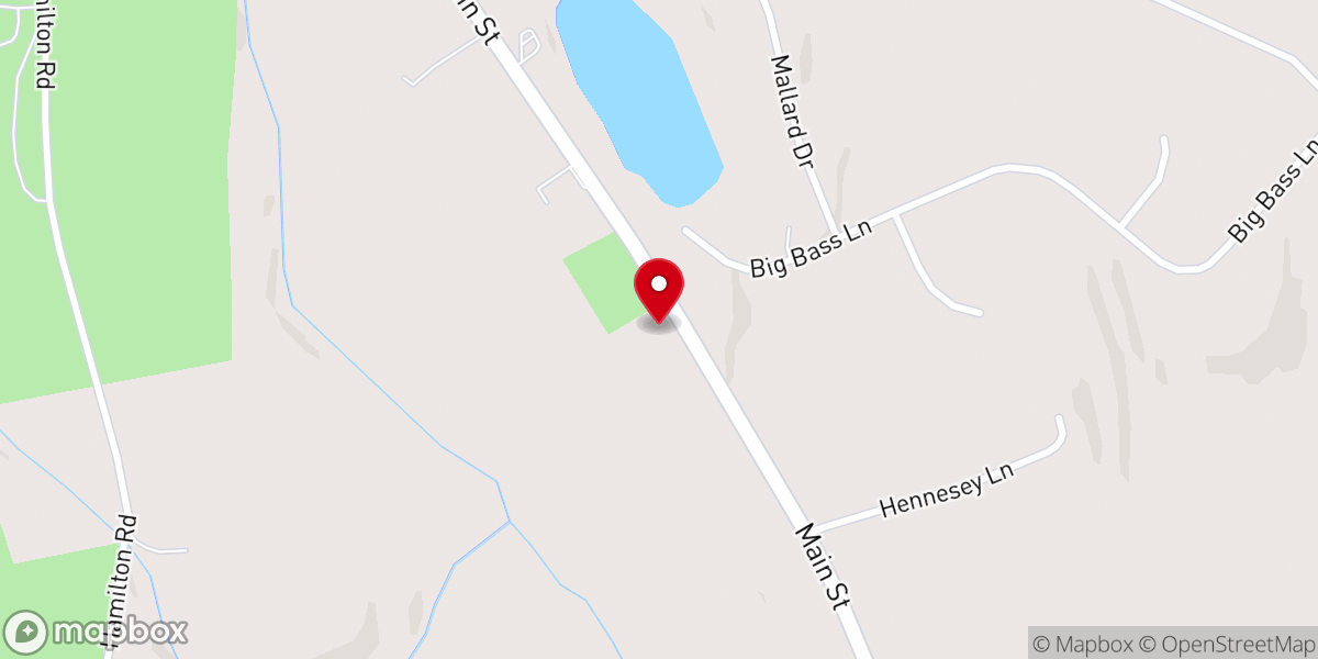 Map showing location of Becket Town Hall
