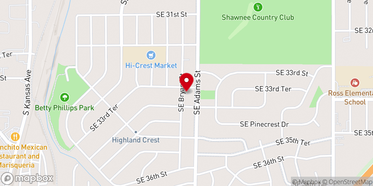 Map showing location of Pilgrim Missionary Baptist Church