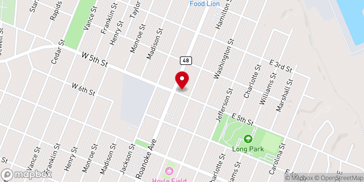 Map showing location of First Presbyterian Church