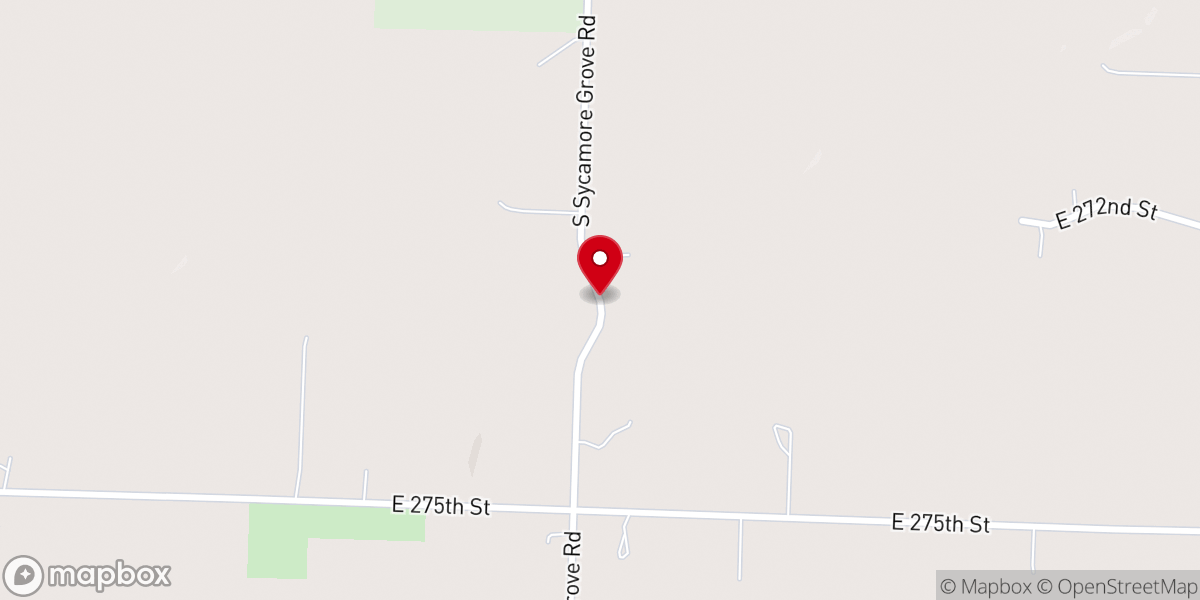 Map showing location of Sycamore Grove Mennonite Church