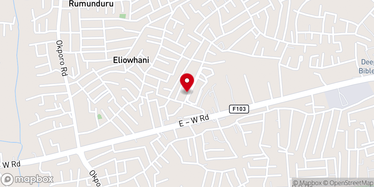 Map showing location of RCCG New Breed