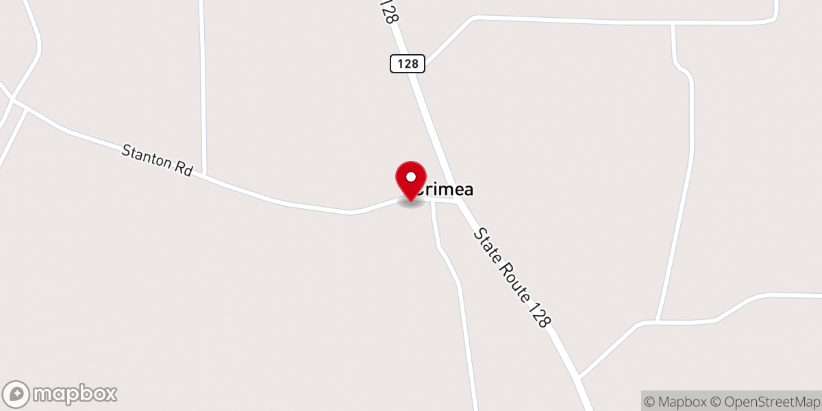 Map showing location of Goldbell Baptist Church