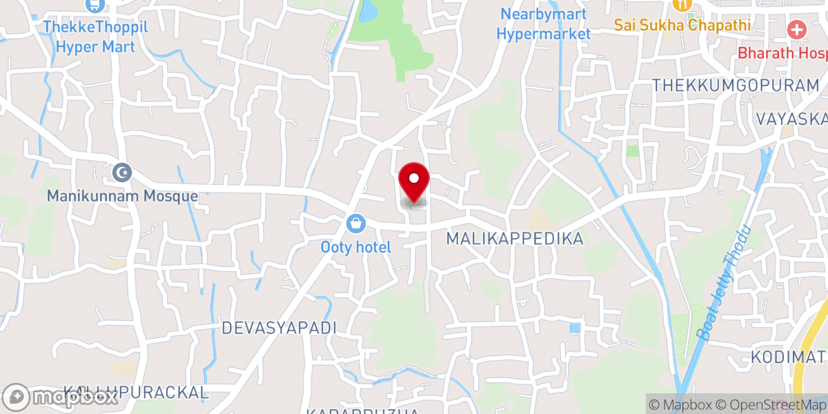 Map showing location of Karapuzha Church (Mar Geevarghese Mar Gregorius Orthodox Church)