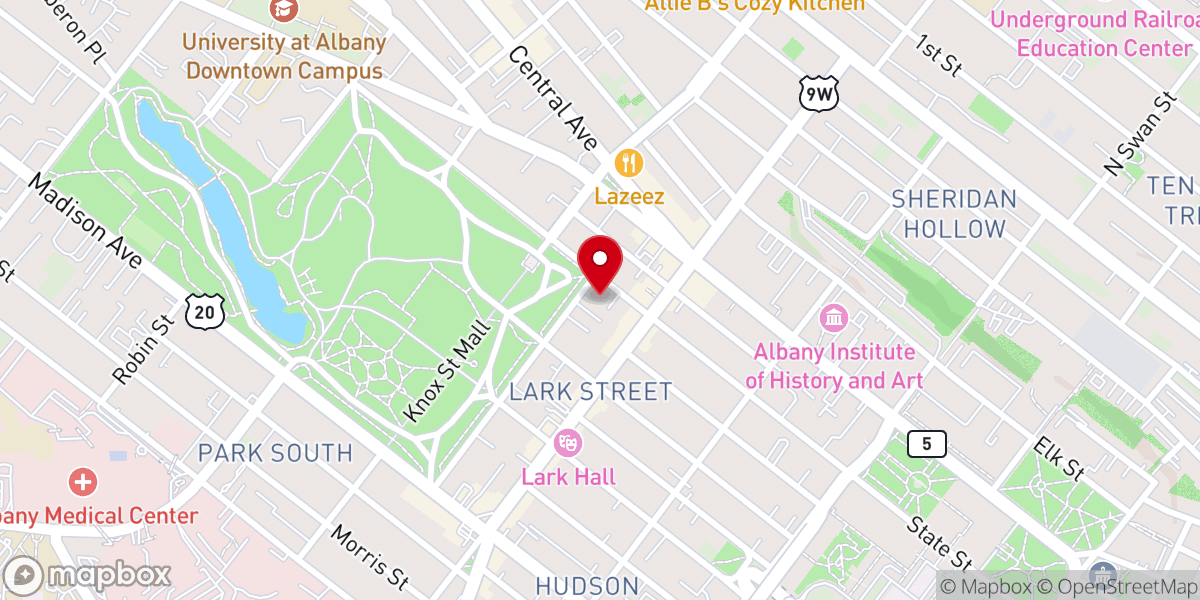 Map showing location of First Presbyterian Church