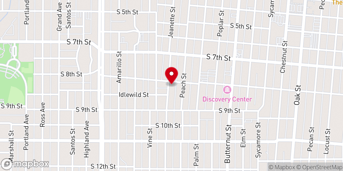 Map showing location of Sacred Heart Catholic Church