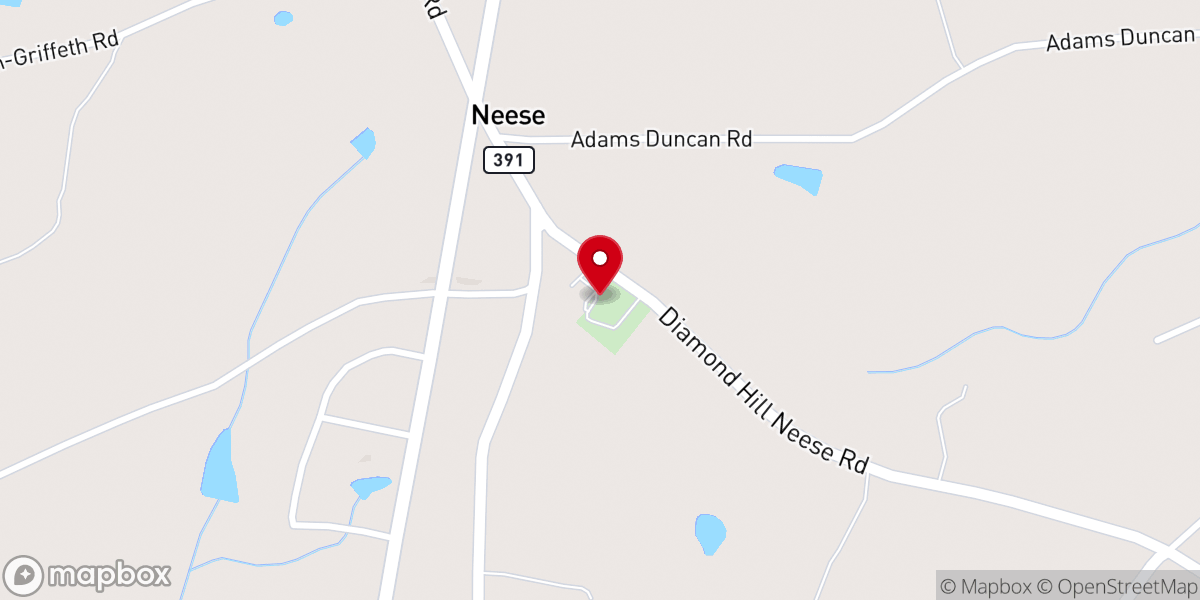 Map showing location of Pleasant Grove Baptist Church