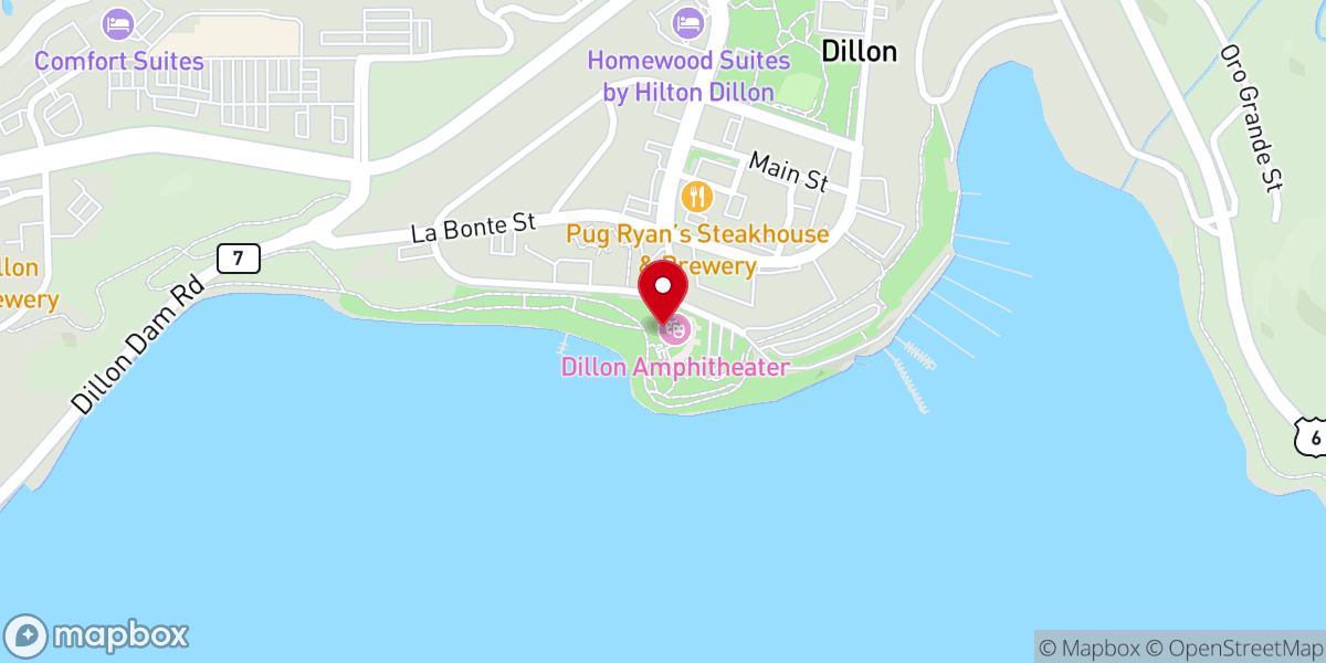 Map showing location of Dillon Amphitheater