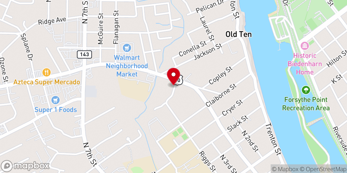 Map showing location of Trenton Baptist Church