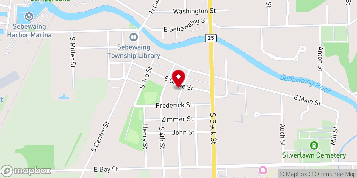 Map showing location of New Salem Lutheran Church