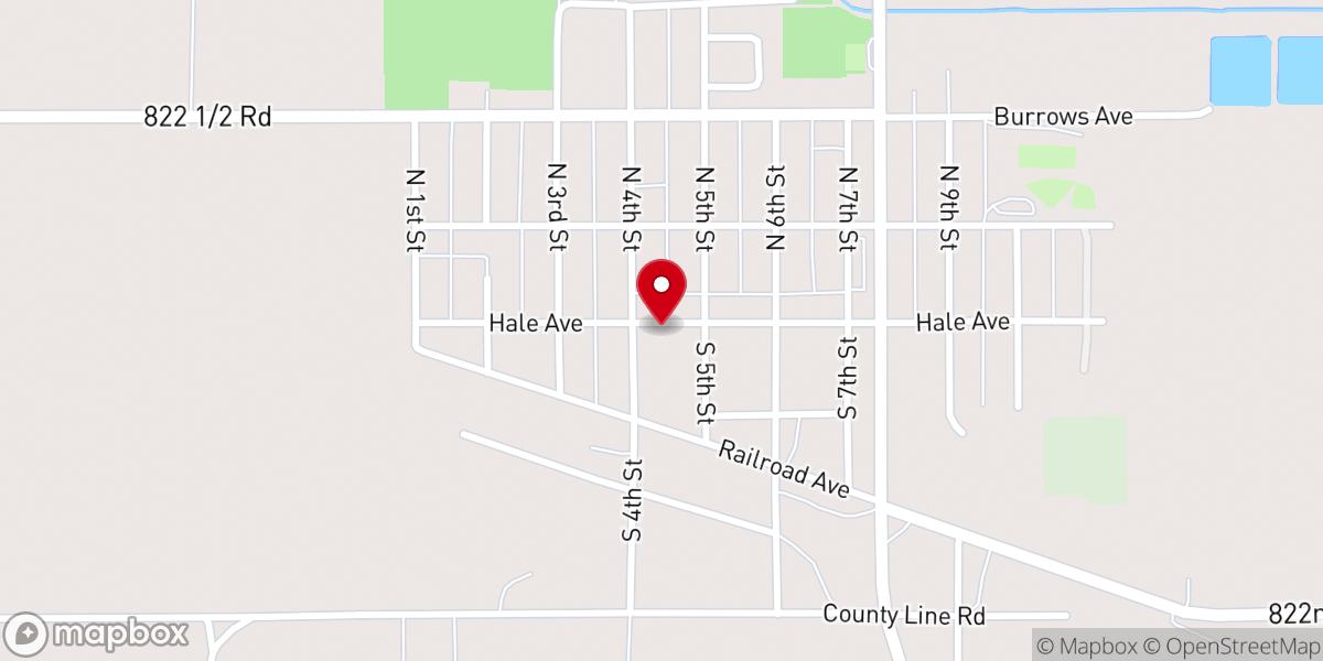 Map showing location of Newman Grove Bowling