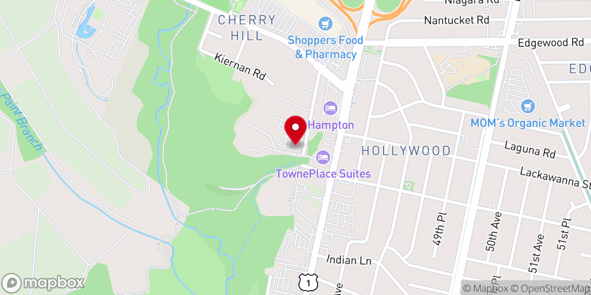 Map showing location of Chinese Bible Church of College Park