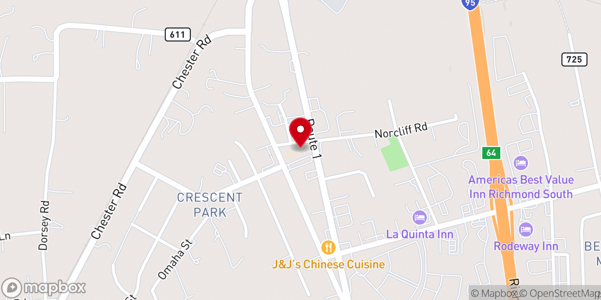 Map showing location of Kingsland Baptist Church