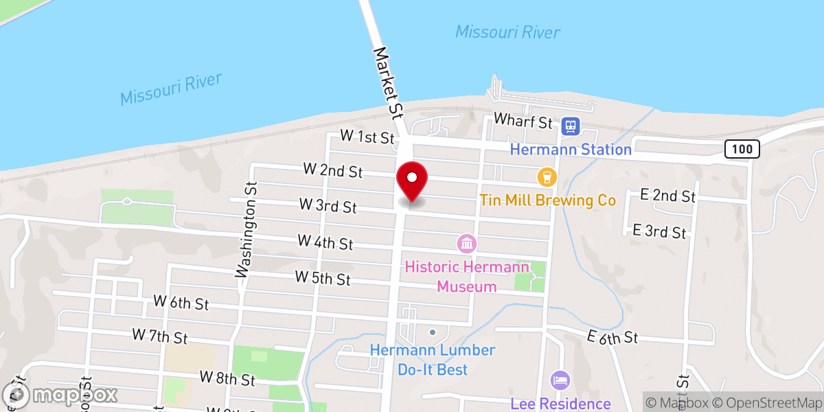Map showing location of Grape Expectations Guest Haus, Hermann