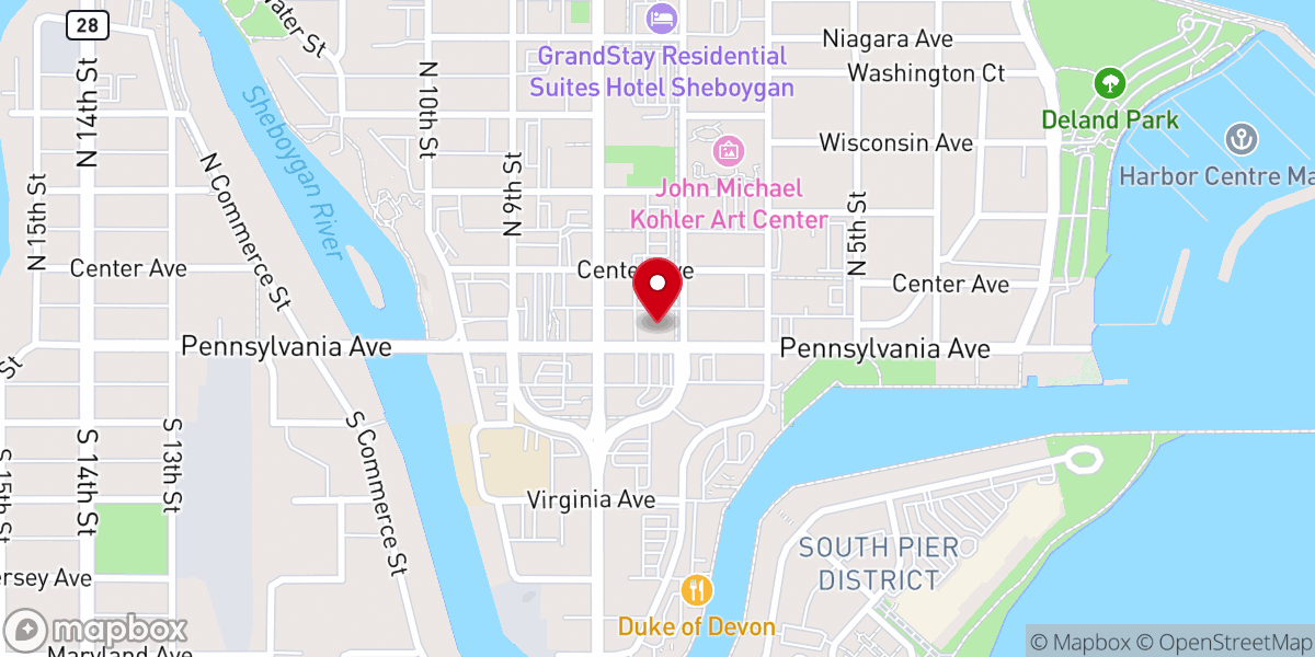Map showing location of Salvation Army