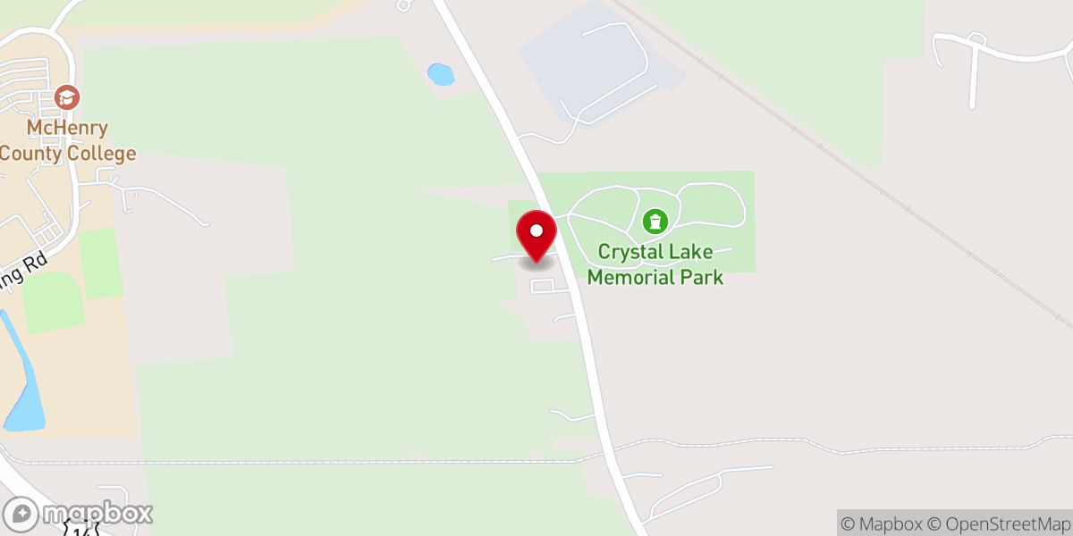 Map showing location of Crystal Lake Christian Church