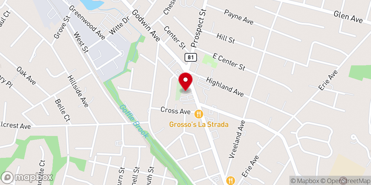 Map showing location of Midland Park United Methodist Church