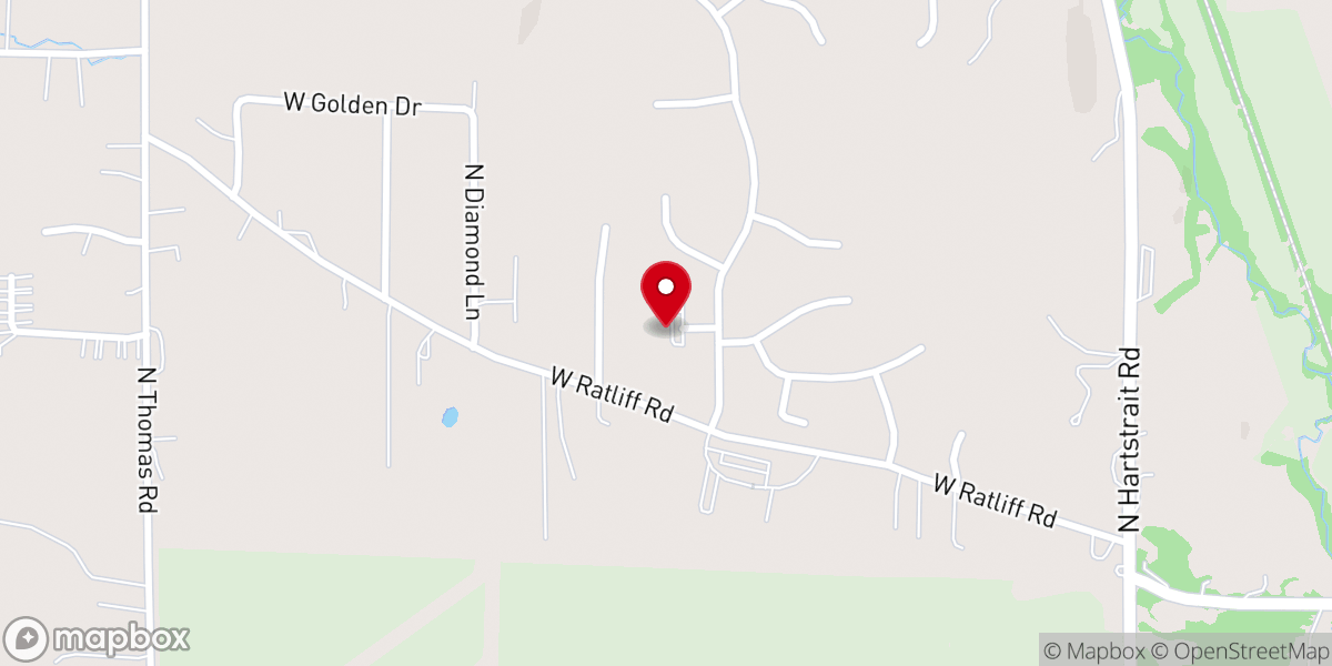 Map showing location of First Church of God of Bloomington