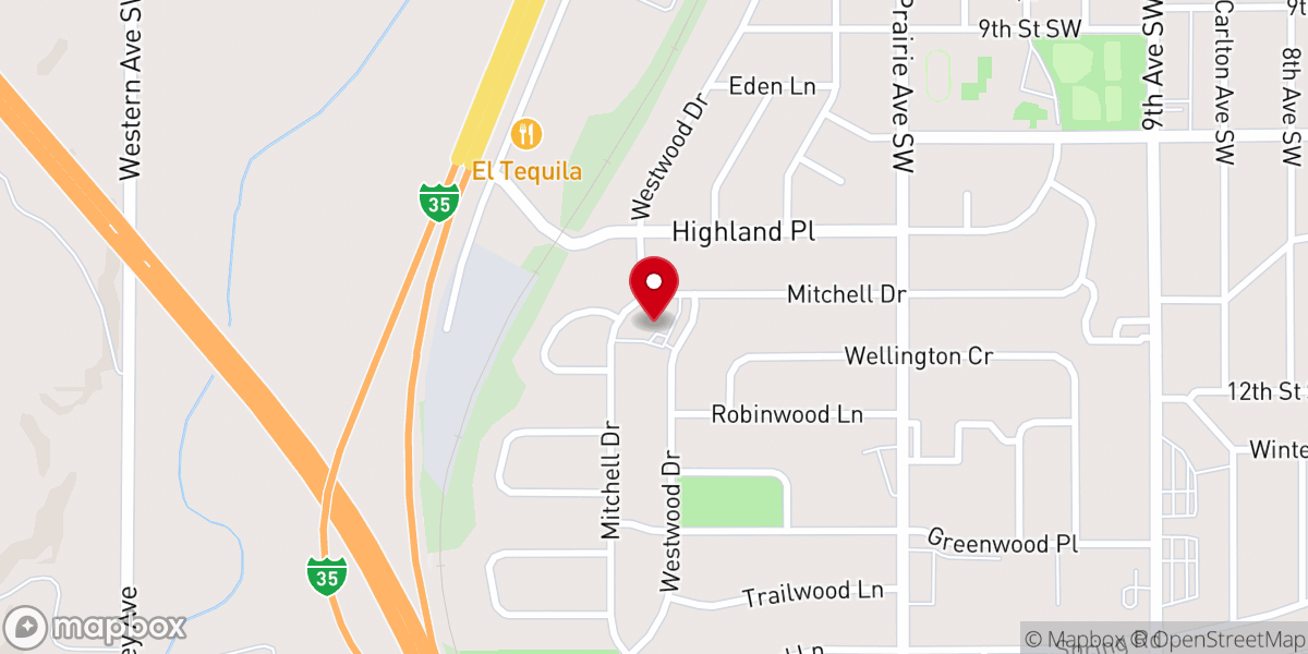 Map showing location of First Baptist Church