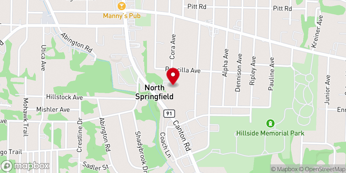 Map showing location of Ellet Community Church of God