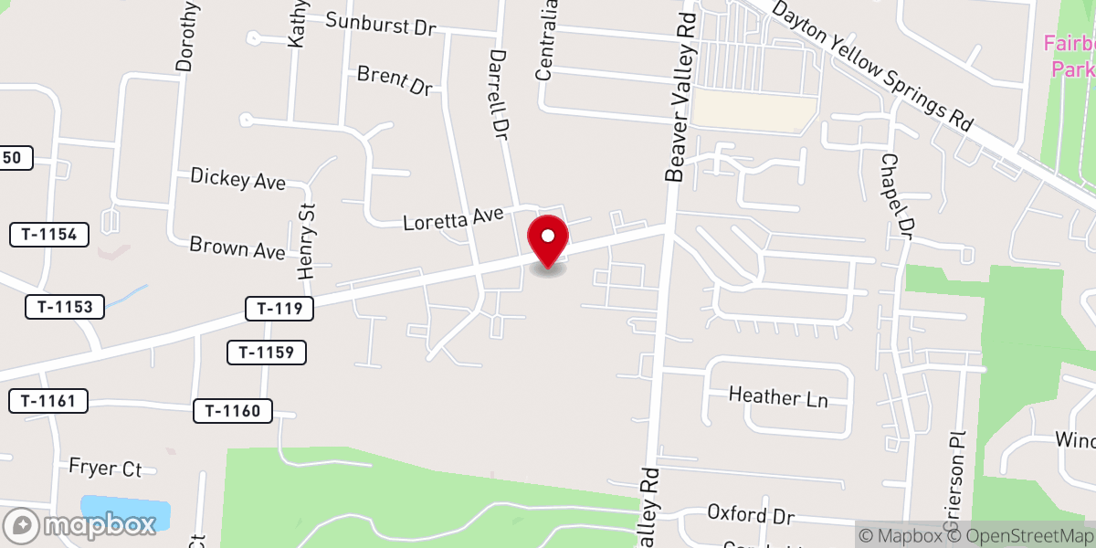 Map showing location of A Meeting Place Of The Church in Fairborn