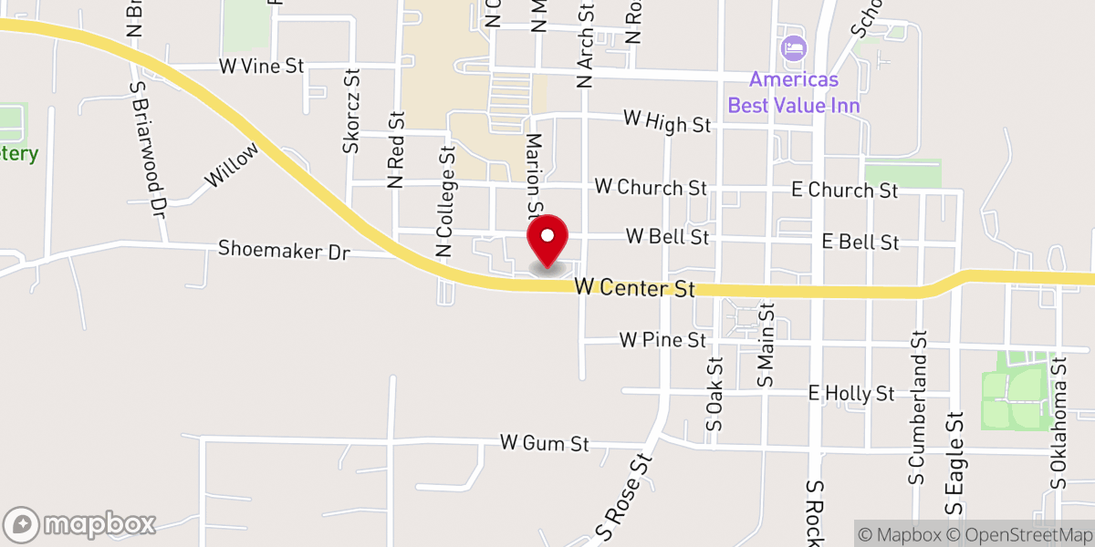 Map showing location of First Landmark Baptist Church
