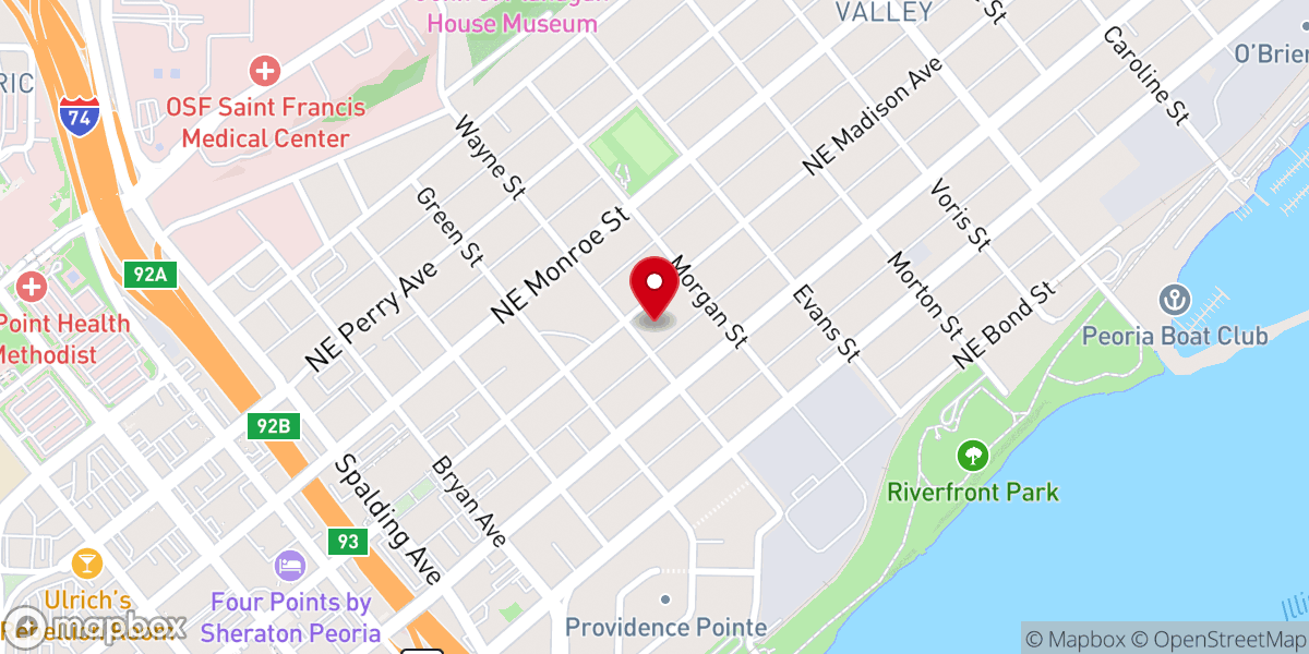 Map showing location of Peoria Friendship House of Christian Service