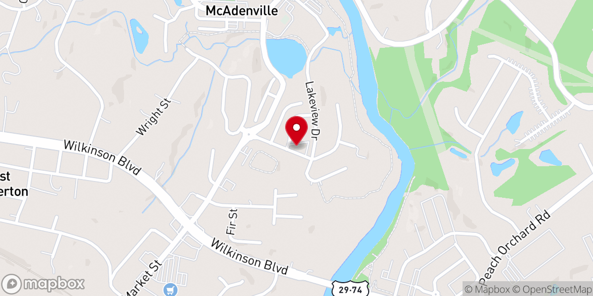 Map showing location of Vision Church of Gaston County Inc