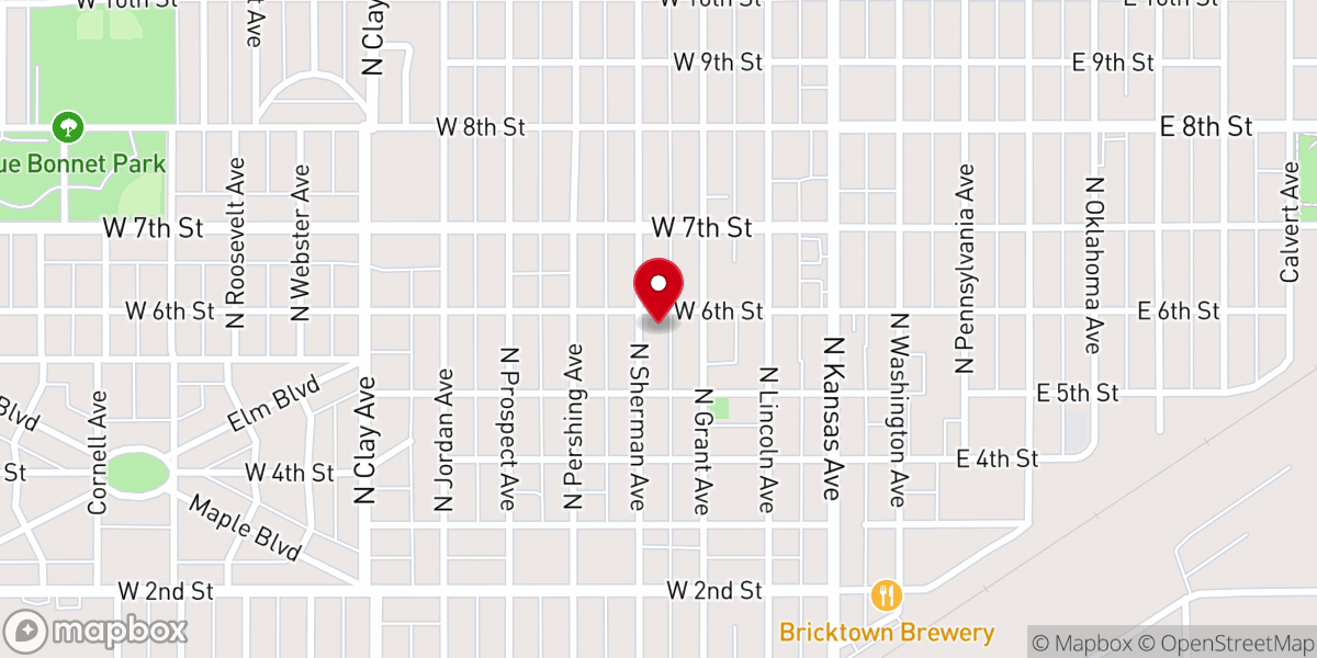 Map showing location of St Andrews Episcopal Church