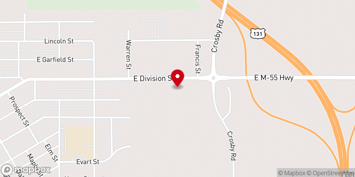 Map showing location of McBain Christian Reformed Church