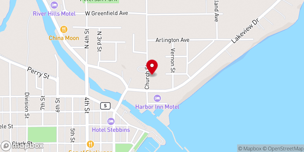 Map showing location of St. Mary Catholic Church
