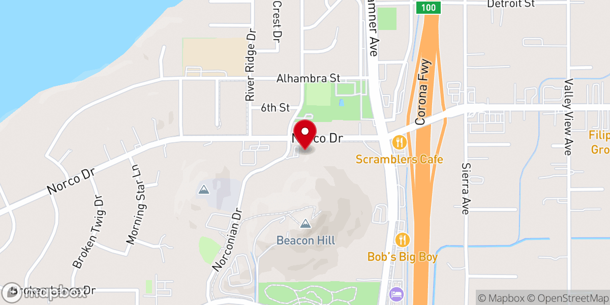 Map showing location of Beacon Hill Church