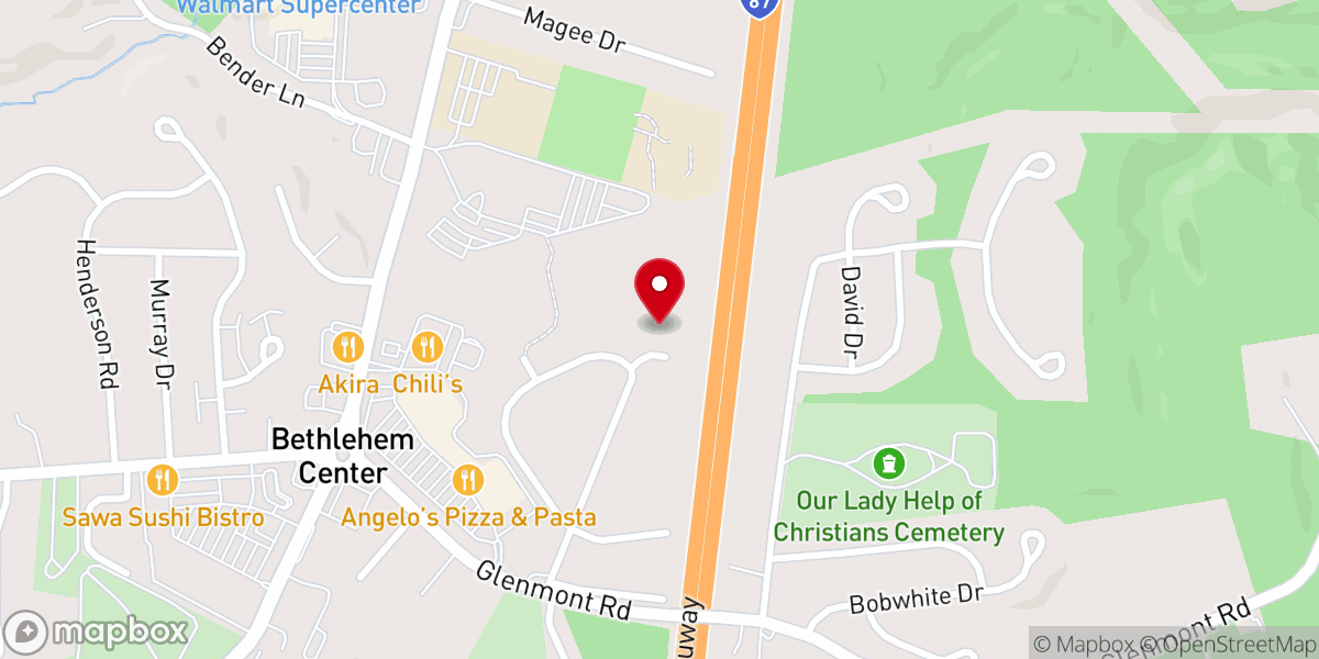 Map showing location of Glenmont Community Church