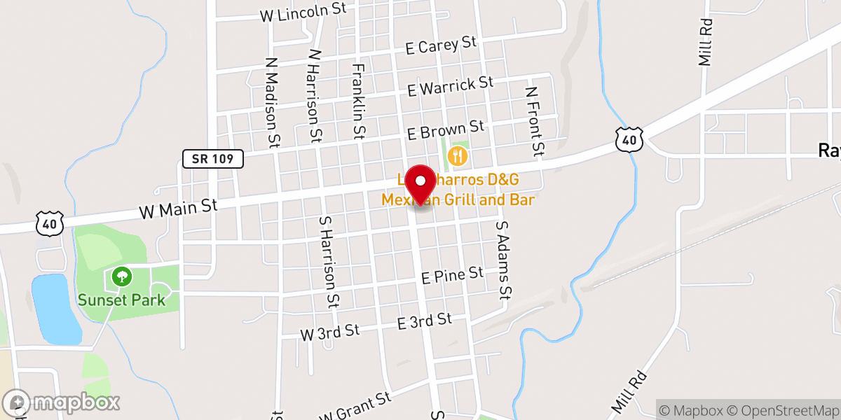 Map showing location of Knightstown Community Food Pantry