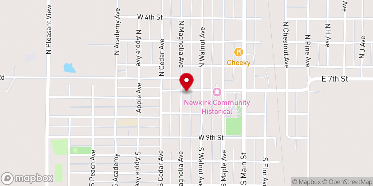 Map showing location of Saint John Lutheran Church