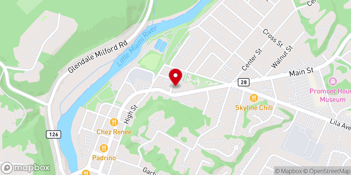 Map showing location of Milford First United Methodist Church