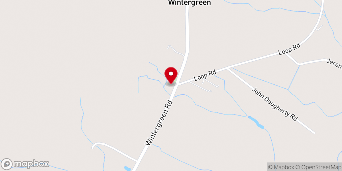 Map showing location of Wintergreen Free Will Baptist Church