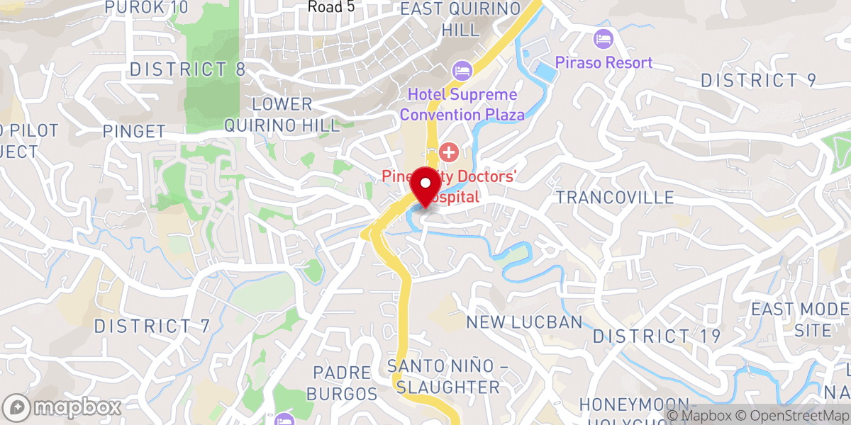Map showing location of Baguio Baptist Church