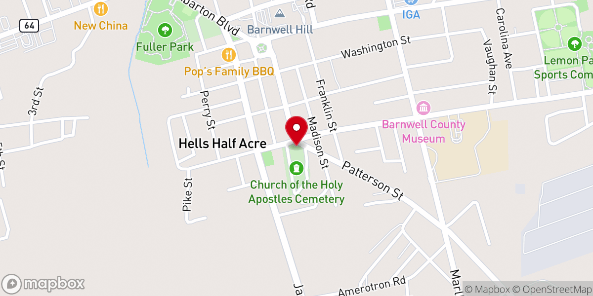 Map showing location of Church of the Holy Apostles