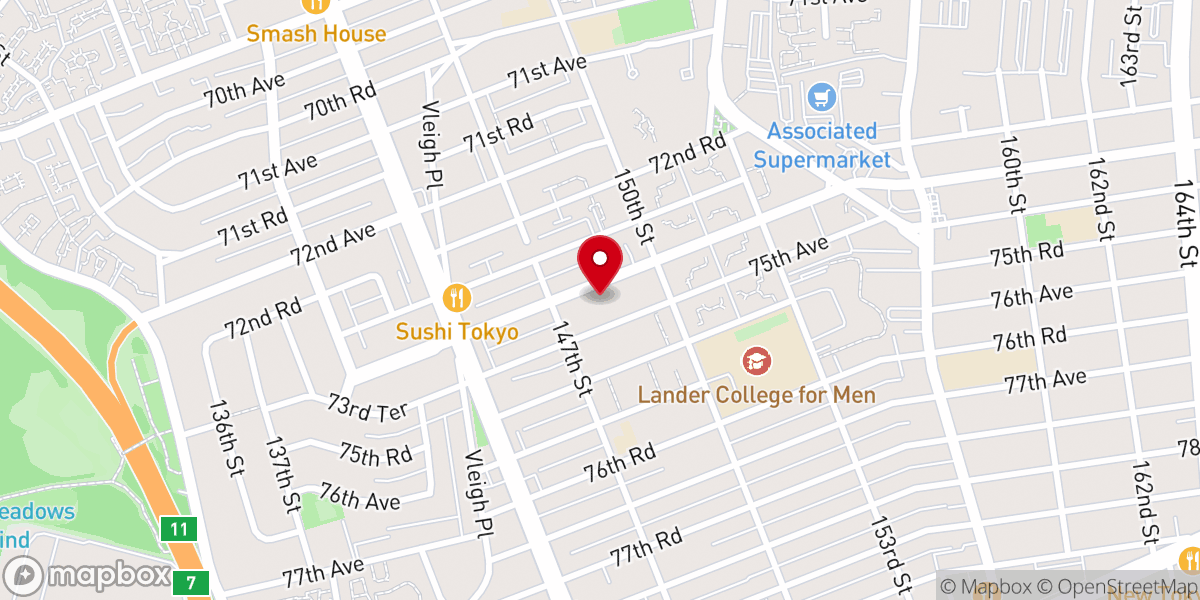 Map showing location of Kolel Mei Torah