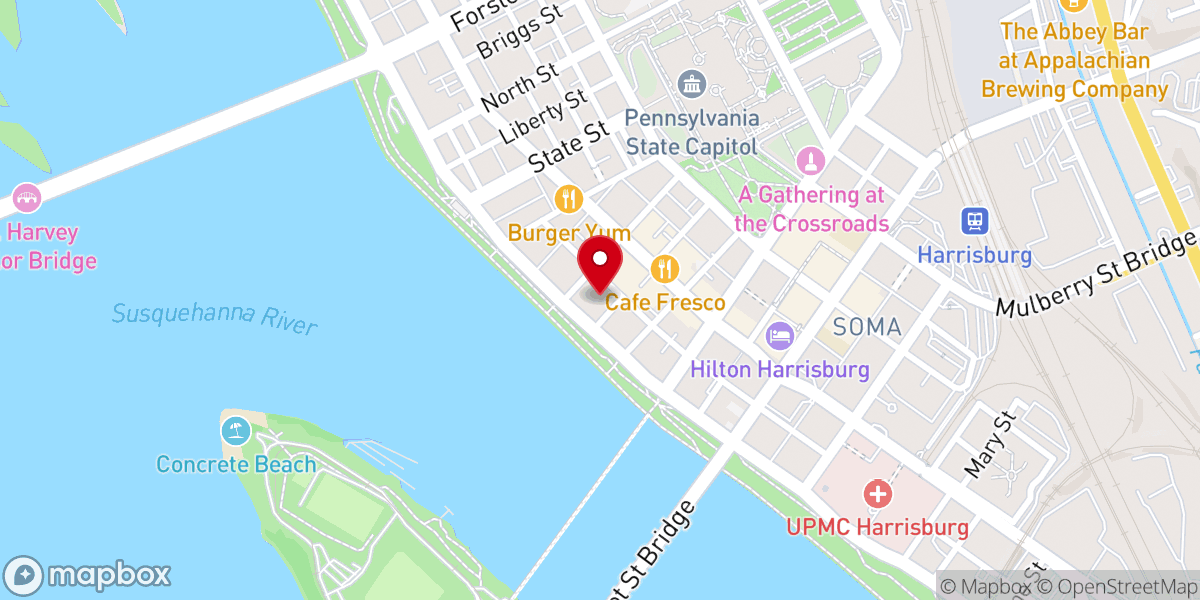 Map showing location of St. Stephen’s Episcopal Cathedral