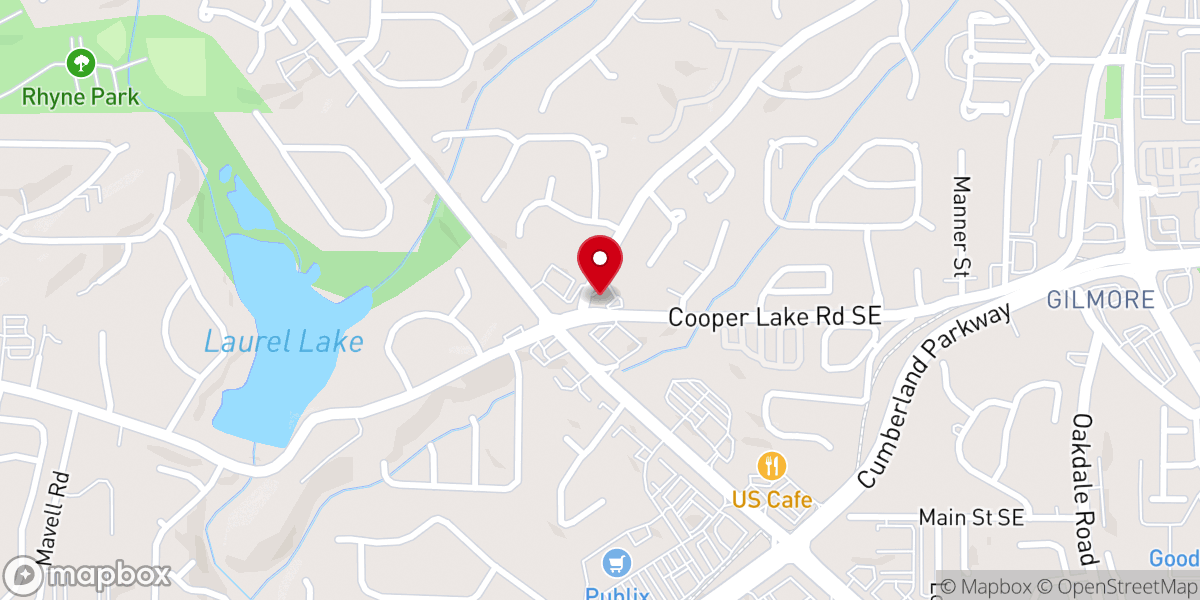Map showing location of Oakdale Church of God
